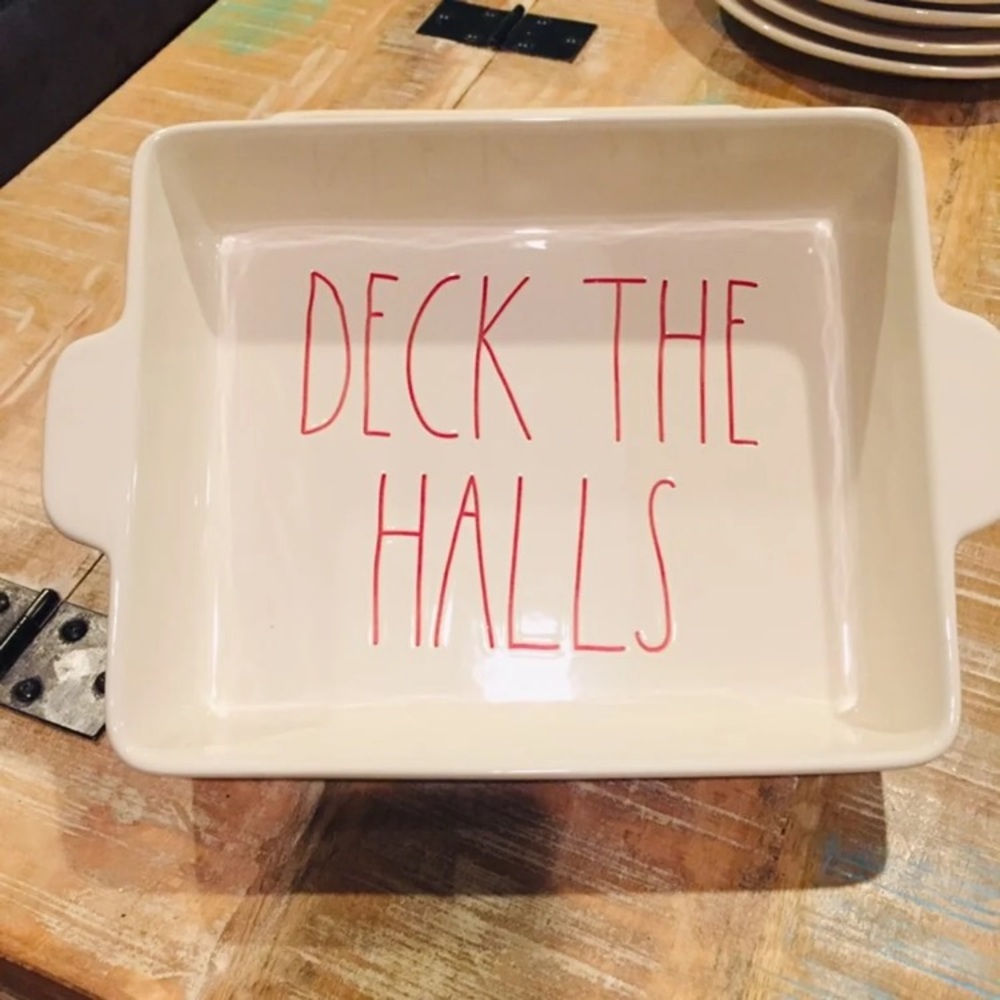 Rae Dunn DECK THE HALLS Baking Dish Christmas